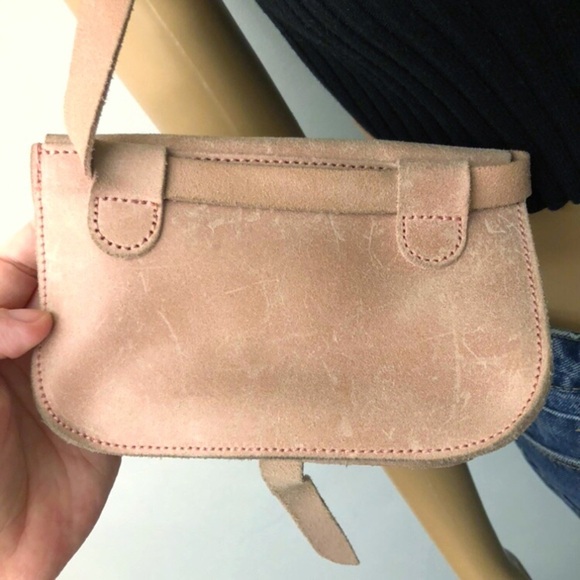 Garuglieri Italian Genuine Leather Pastel Pink Belt Bag Crossbody Bag. - Picture 8 of 14